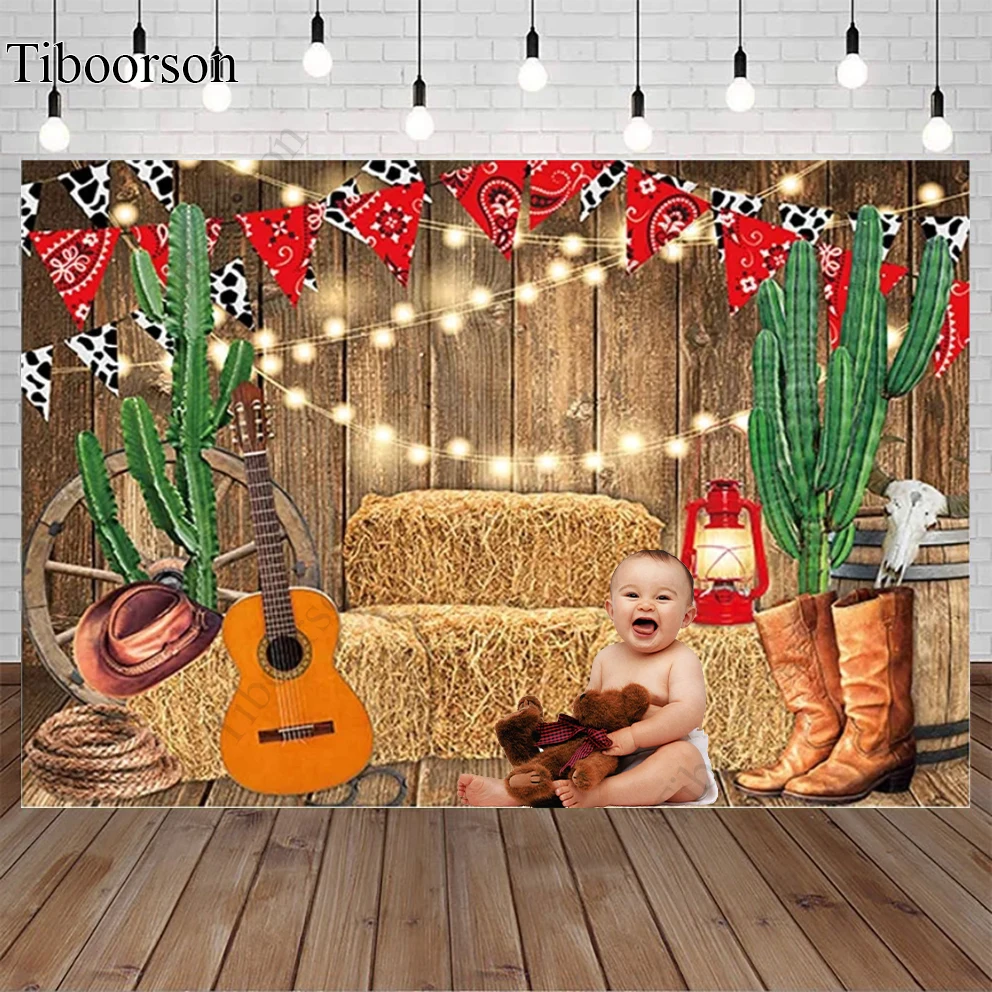 

Western Cowboy Photo Backdrops Wild West Birthday Boy Baby Shower Party Supplies Rustic Vintage Wood Barn Photography Background