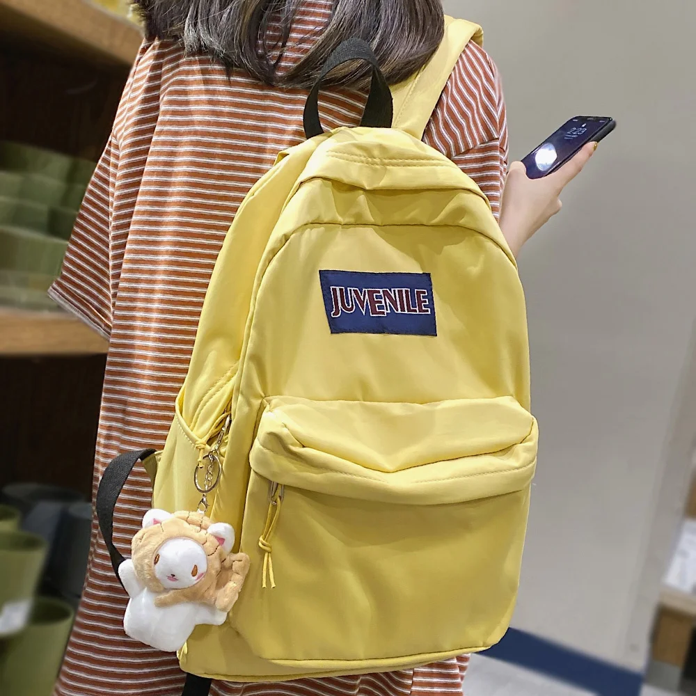 

Женский рюкзак, Студенческая школьная сумка, Женский дорожный рюкзак, однотонный рюкзак, Женский Повседневный модный рюкзак для ноутбука, к...