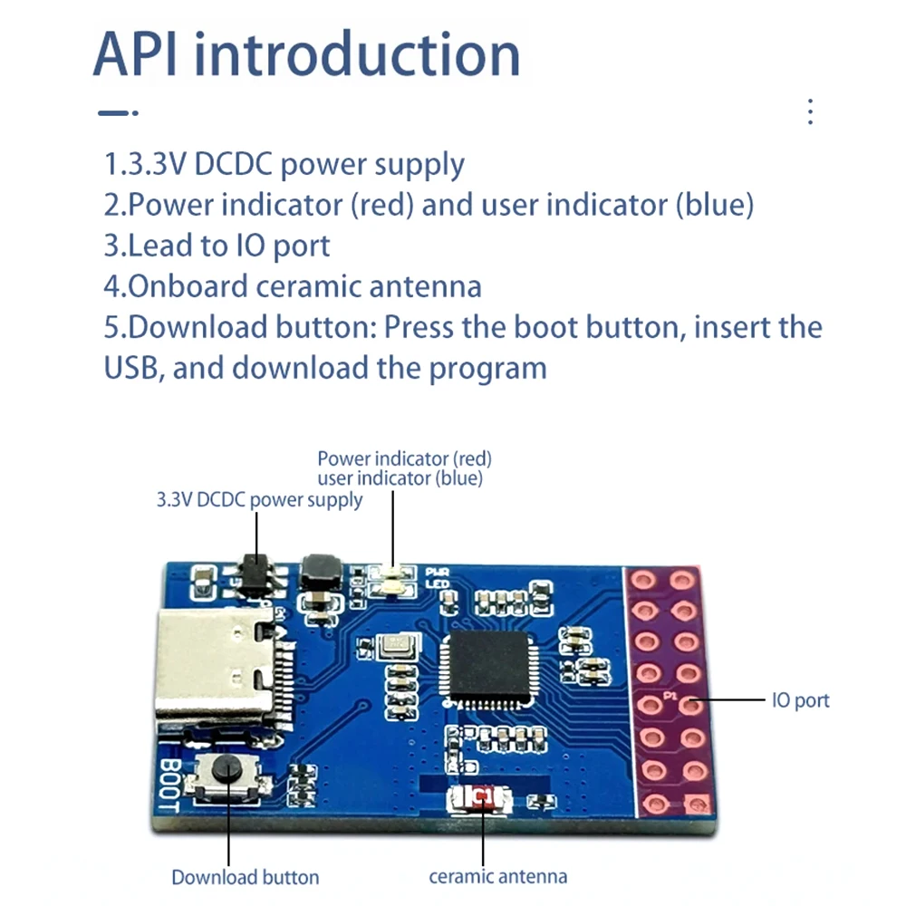 Плата разработки BL616 RISCV Core WIFI6 BT IoT модуль платы Type-C