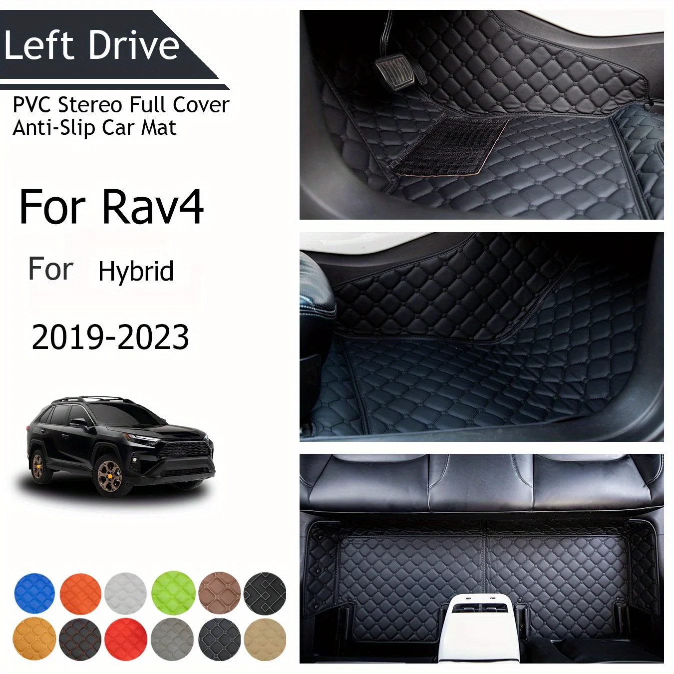 

[HD] для Toyota для Rav4 Hybrid 2019-2023 трехслойный ПВХ стерео полное покрытие Противоскользящий автомобильный коврик автомобильные напольные коврики автомобильные аксессуары