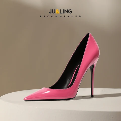 Женские туфли-лодочки на высоком каблуке, яркие розовые пикантные туфли для ночного клуба, обувь для весны