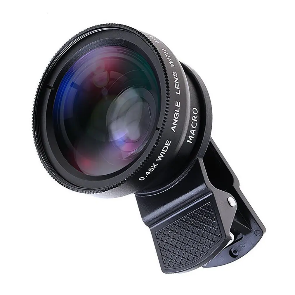 

Mobile Phone Lens 0.45x Super Wide Angle 12.5x Macro HD Camera External Lens 2-in-1 Mobile Phone Lens For Smartphones Tablets