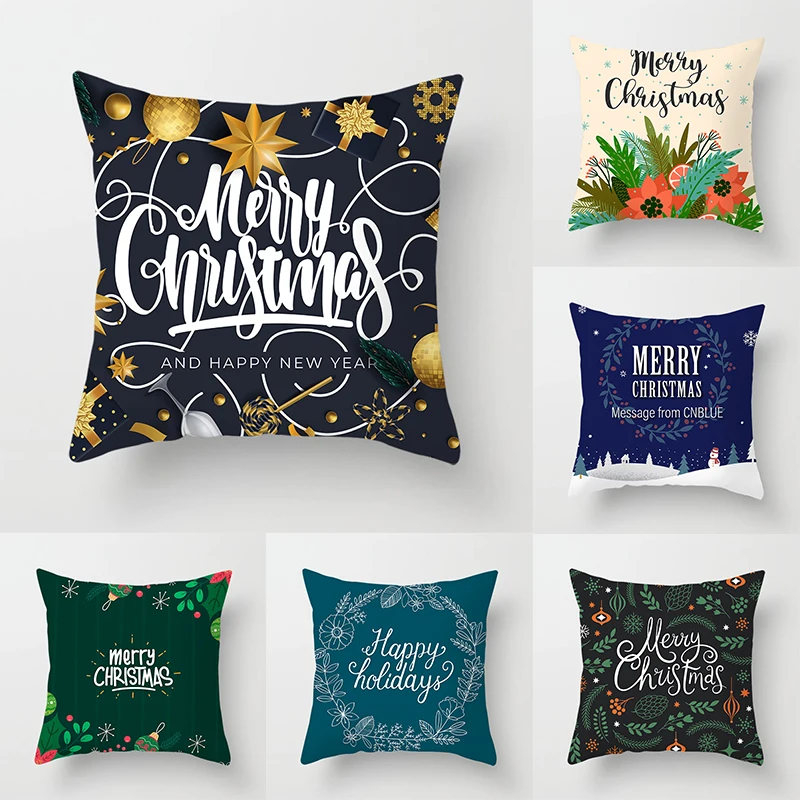 

Подушка с надписью "Merry Christmas", Чехол для подушки в рождественском стиле, Декоративная Подушка для домашнего дивана
