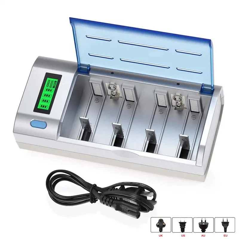 

R7 Smart LCD Screen Battery Fast Charger for 1.2V C D 1.2v Ni-MH Ni-CD AA AAA 9V Rechargeable Batteries