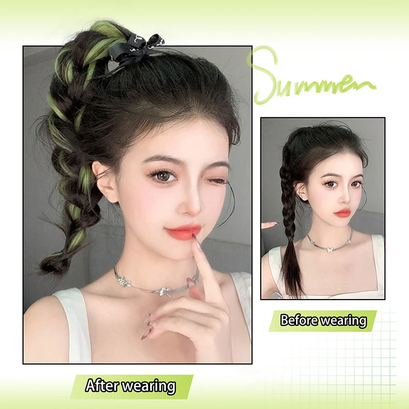 Highlight Synthetic Self-Winding Hair Bundle Wavy DIY Bun Ponytail Head Artifact Braided Extension Hairpiece