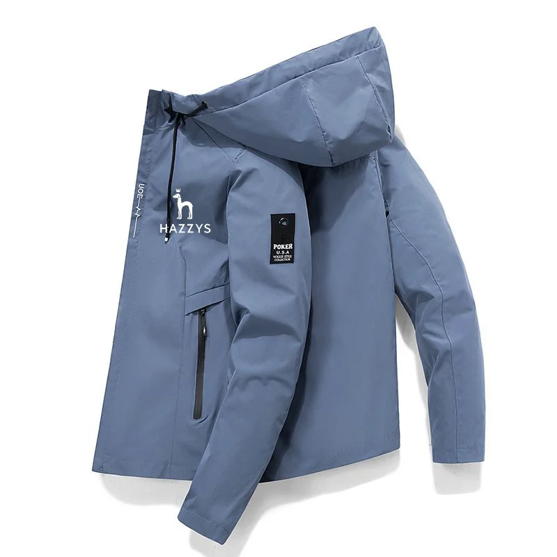 

2023 HAZZYS Bomber Jacket Men's Windbreaker Zipper Jacket Spring Autumn Casual Work Jacket Fashion Outdoor Adventure Jacket