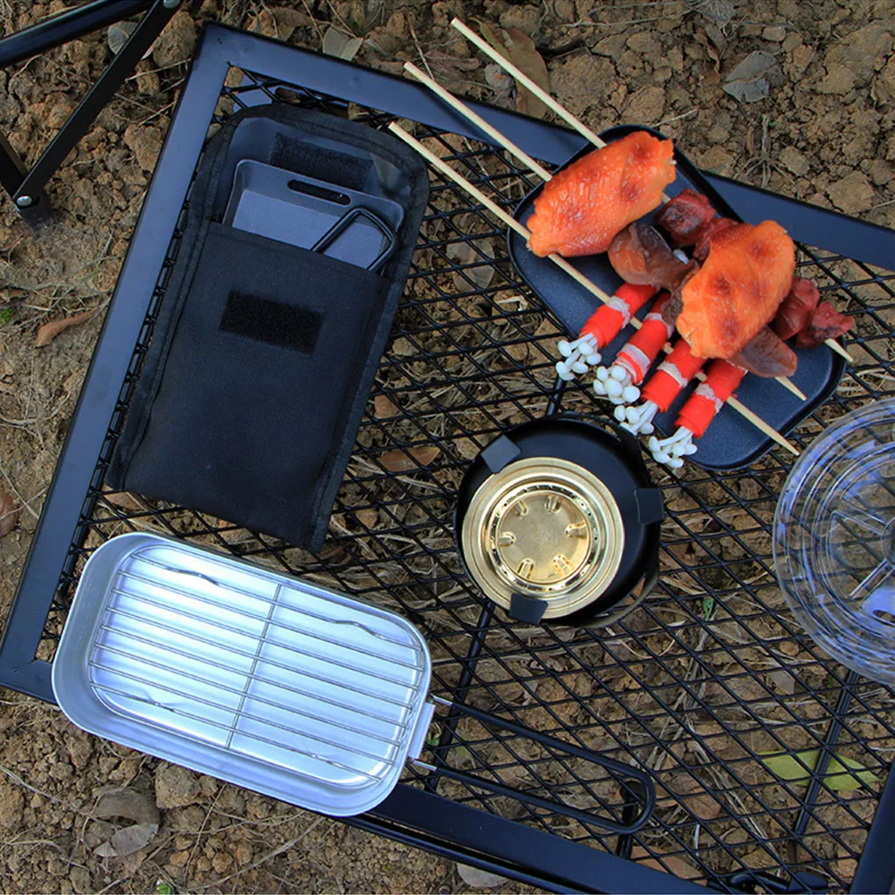 

None Baking Tray Cookware Camping Hiking 1PC Non-stick Baking Pan About 330g Easy To Carry Iron Outdoor Camping Cookware