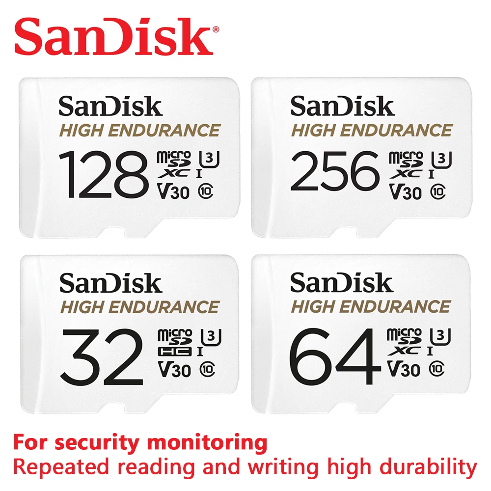 

Высокопроизводительное видео SanDisk, устройство для чтения до 100 Мб/с, C10, 4K, карта памяти micro SD для видеорегистратора, домашний монитор