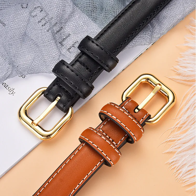 Fashion Belts for Women High Quality Genuine Leather  Luxury Pink Jeans Belt Female Waistband Metal Pin Buckle Designer Belt
