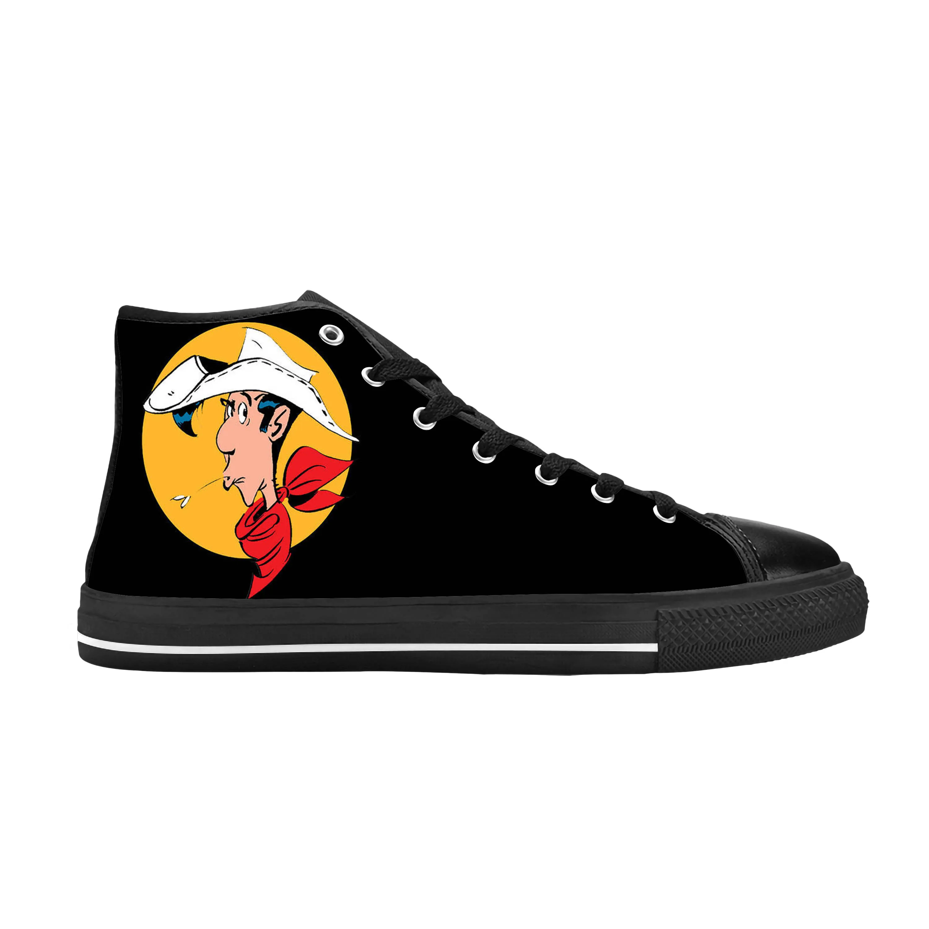 Lucky Luke Dalton Jolly Jumper Daisy Town Fumetto Casual Cloth Shoes High Top Comfortable Breathable 3D Print Men Women Sneakers