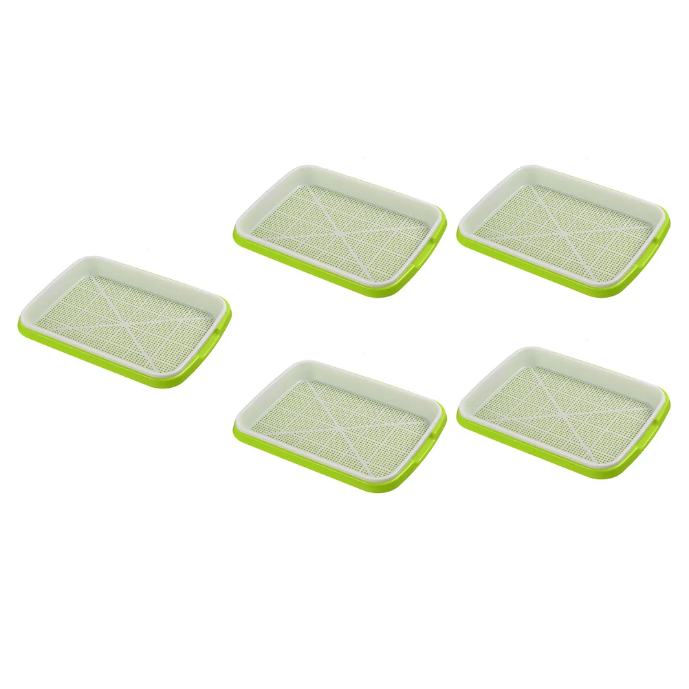 

5Pcs Planting Containers Plastic Growing Tray Hydroponic Germinating Trays for Home