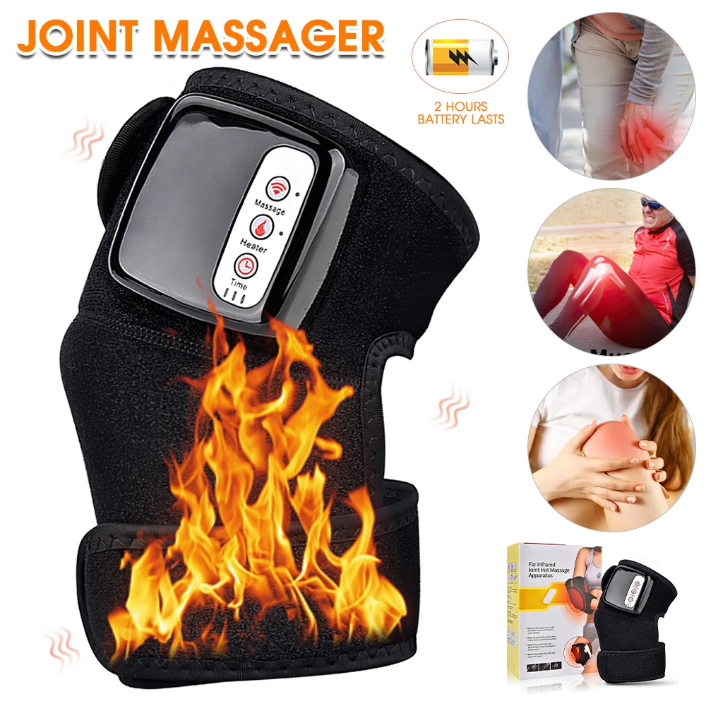 

Physiotherapy Joint Knee Massager Electric Shoulder Elbow Knee Massager Hot Compress Vibration Multifunctional Heating Kneepad