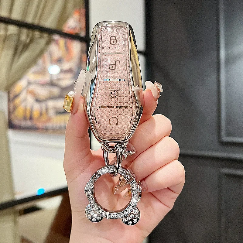 Чехол для ключей из ТПУ с цепочкой от машины BYD Atto 3 Han EV Dolphin Song PRO Max Tang DM Yuan E2 Qin PLUS