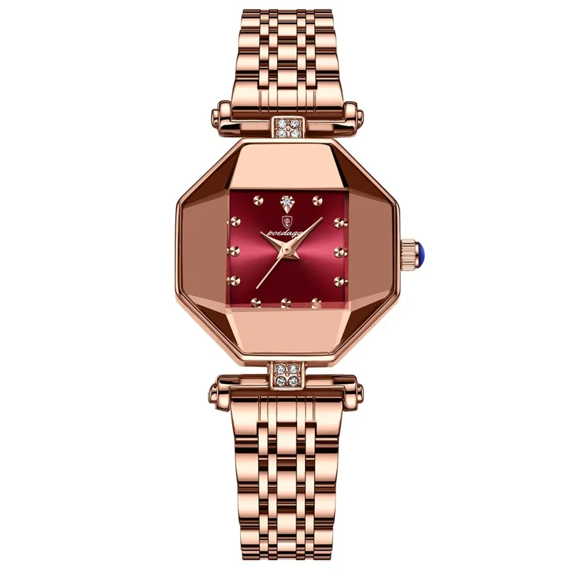 POEDAGAR 2023 Fashion Ladies Luxury Irregular Dial Exquisite Atmosphere Quartz Watch Stainless Steel Strap Waterproof Watches