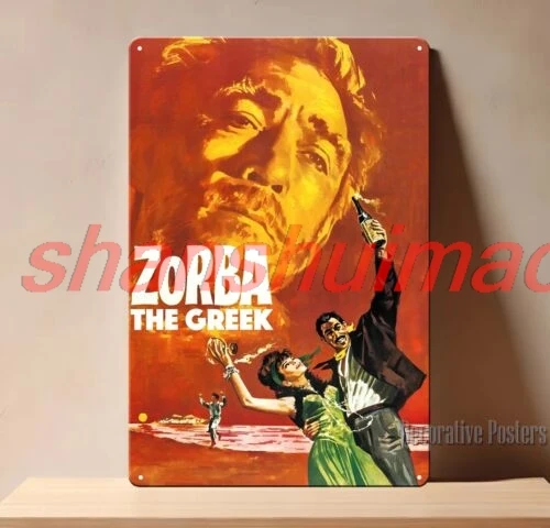 Металлический постер греческого фильма Зорба — коллекционный знак 20x30 см (8x12