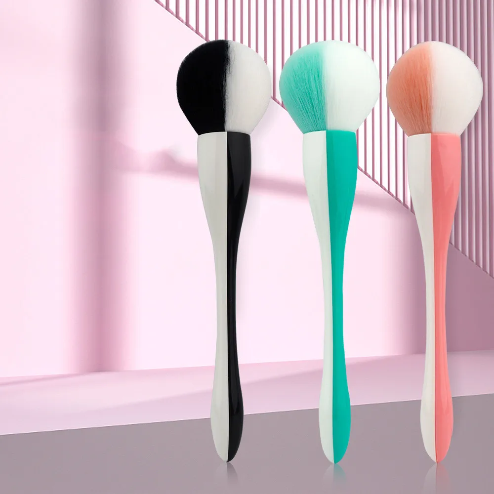 

1 Pcs Small Waist Powder Brush Single Large Two-Color Round Head Blush Brush Loose Powder Brushes Makeup Tools