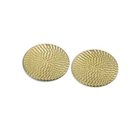 10pcs raw brass round stamping charms 30mm dia wavy dog tag disc jewelry findings for pendant necklace making small hole