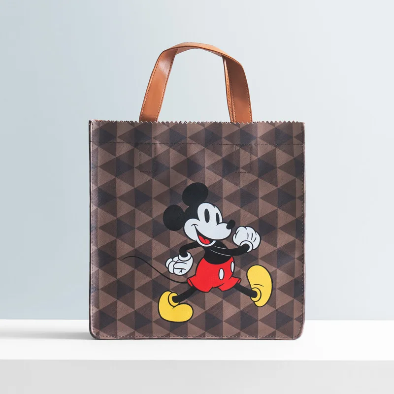 High quality genuine Disney Mickey handbag, casual fashion checkerboard pattern multi-functional Disney shoulder bag