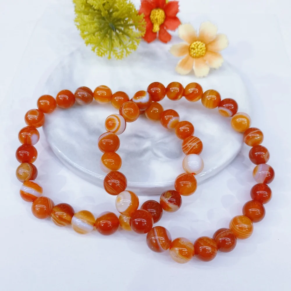 6810 мм Африканский нефритовый браслет из бисера натурального камня агата
