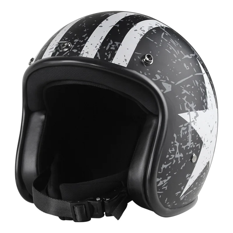 

Leather 3/4 Open Face Vintage Scotter Motorbike Motorcycle Helmet Capacete Cascos Moto Retro Casque Casco De Motocicleta Vespa
