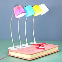 mini led night light small flexible clip on love shape soft eye protection reading lamp book light for readers table lighting