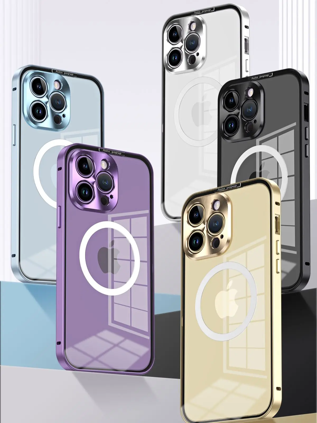 

Чехол для телефона Apple 14 с металлической границей подходит для iPhone 14ProMax прозрачный защитный чехол Magsafe Magnetic 13 Все включено 12Pro