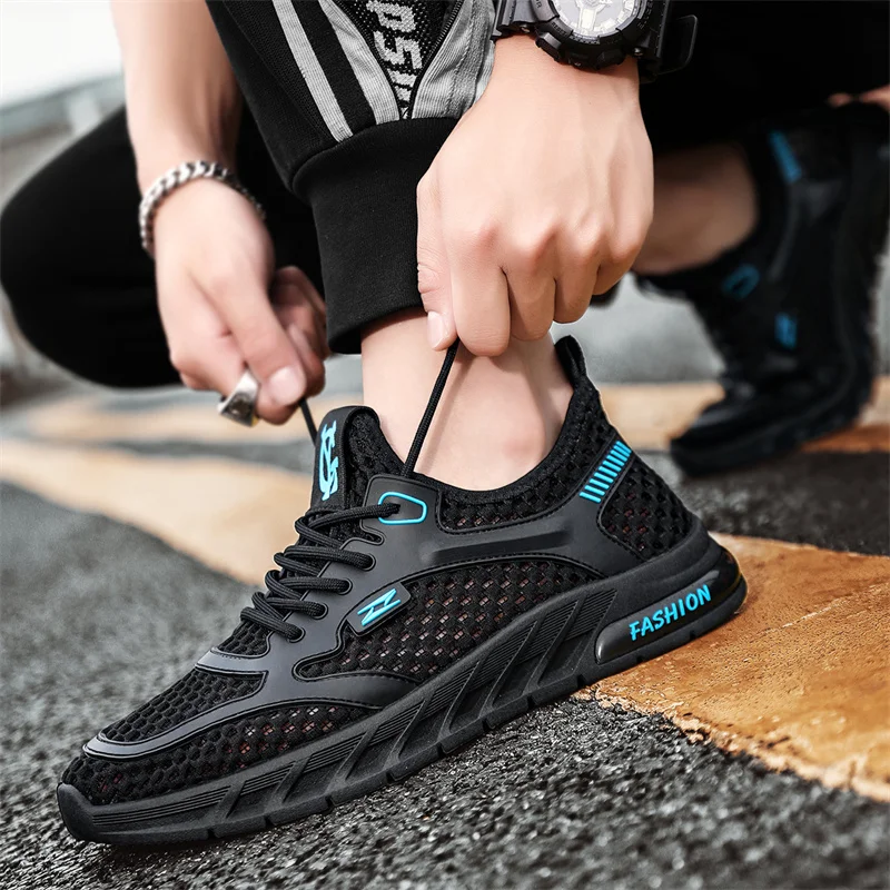 

2023 Summer New Hollowed Out Single Layer Mesh Upper Shoes Outdoor Sports Men's Shoes Youth Lightweight Breathable Fashion Shoes