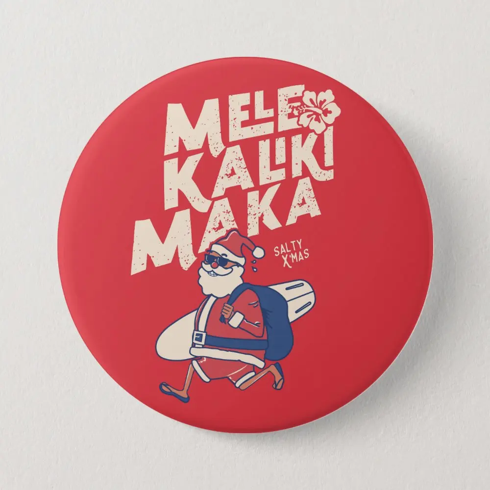 

Mele Kalikimaka забавная Рождественская мягкая булавка в виде Санта-гавайской пуговицы, милая одежда, женский воротник, Декор, подарок, шляпа, Креативные украшения, значок