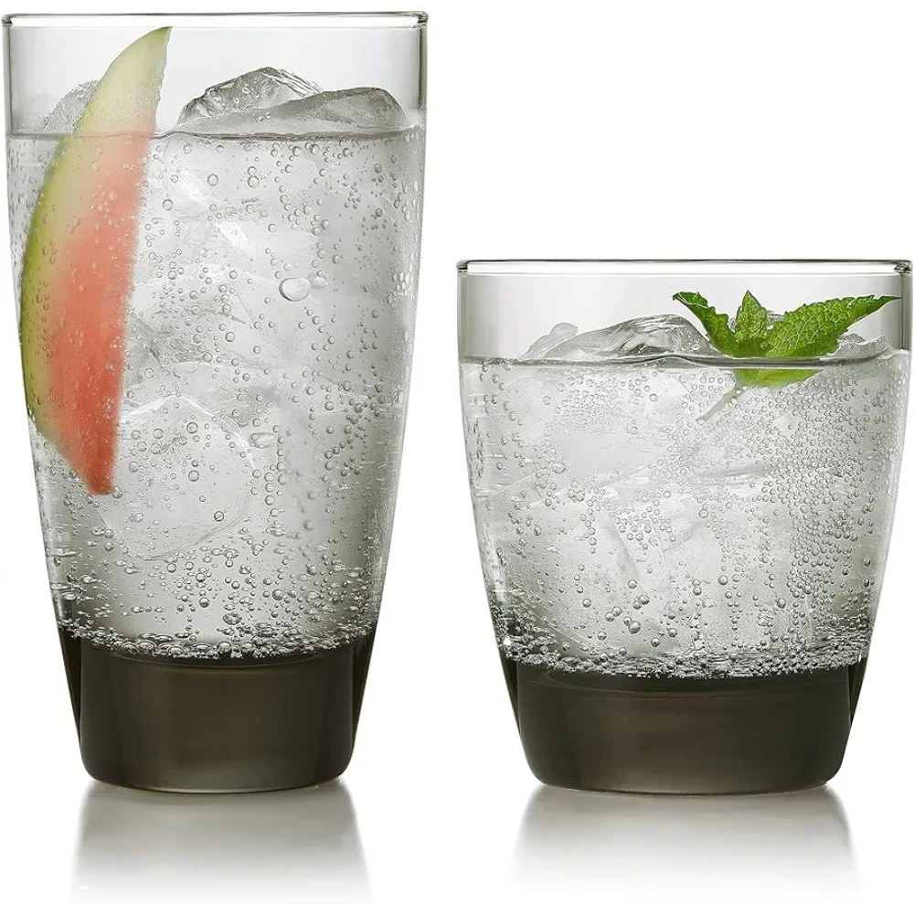 

Стеклянная чашка, бесплатная доставка, набор из 16 стеклянных стаканов и камней, чашки, посуда для напитков, кухня, столовая, бар, домашний сад