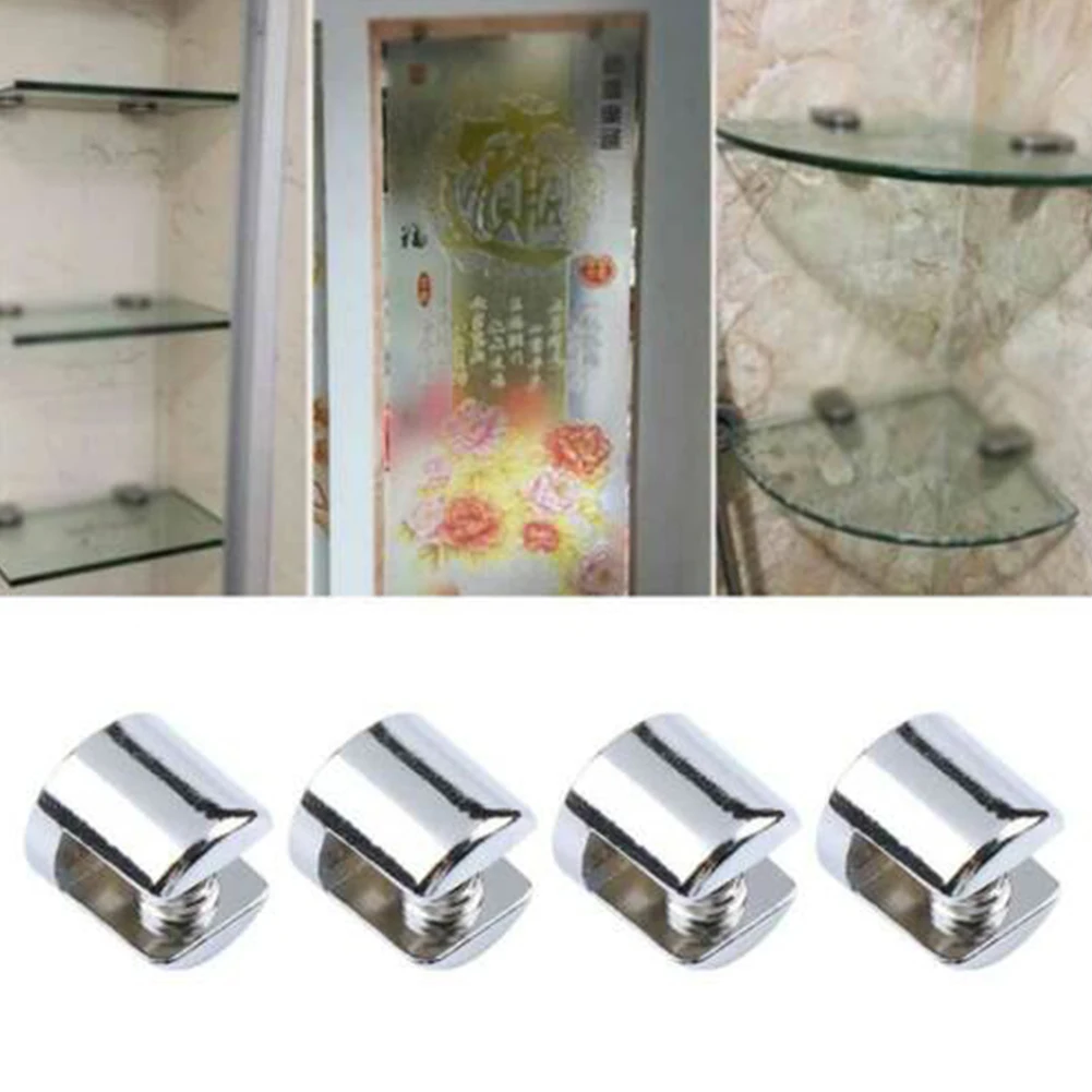

10pcs Zinc Alloy Glass Clamp holder wood Shelf Support Bracket Clip Furniture Hardware Accessories Hand Tool