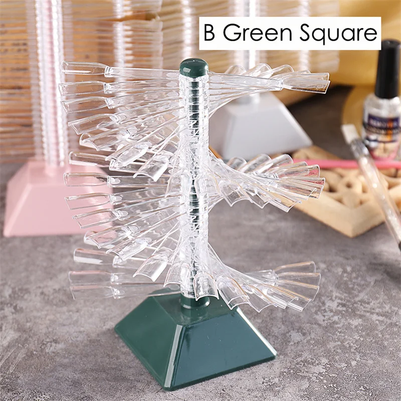 

60 Nail Art False Tips Display Stand Spiral Shelf Showing Gel Polish Oval Square Nails Showing Shelf Rack Manicure Practice Tool