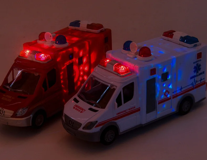 New plastic simulation ambulance model,simulation sound and light children's toys,car gift toys,hot selling wholesale images - 6