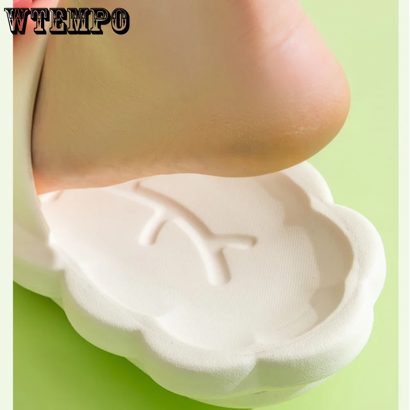 WTEMPO Cute Bow Slippers Lightweight Anti-slip Sandals Female Summer Korean Style Indoor Home Bathroom Soft Shoes Wholesale