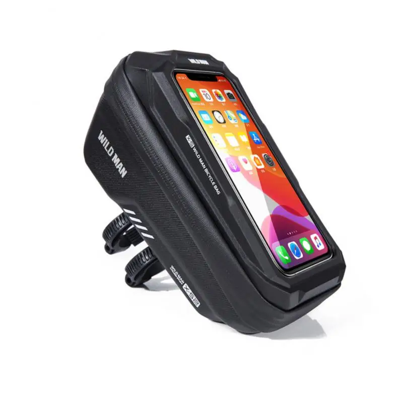 

Portable Ipx4 Upper Tube Package Double-layer Mesh Bag Mobile Phone Bag Bicycle Front Beam Bag Riding Equipment Black Saddle Bag