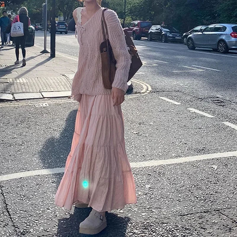 Осень/Зима 2024 элегантный повседневный однотонный костюм свитер с v-образным