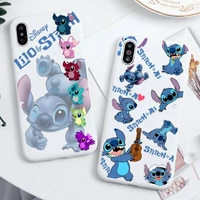cute disney stitch phone case for iphone 13 12 11 pro max mini xs 8 7 6 6s plus x se 2020 xr candy white silicone cover