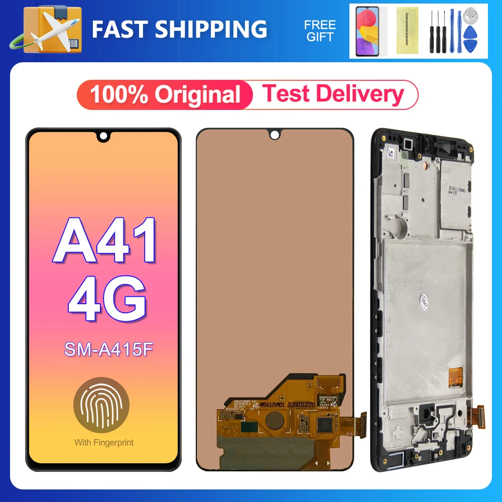 

6.1"Original LCD For Samsung Galaxy A41 4G A415 SM-A415F/DSN LCD display Screen Touch panel Digitizer with frame Assembly Parts