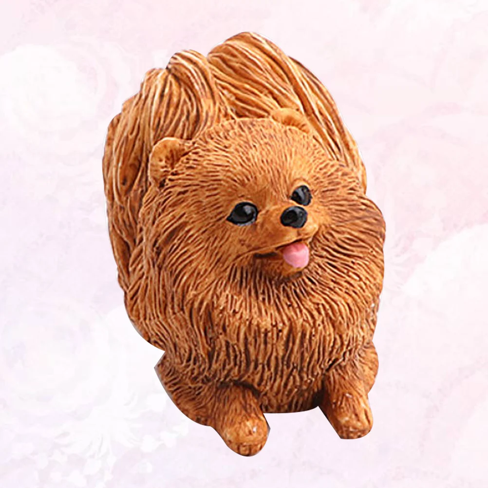 

Lifelike Pomeranian Model Dog Decor Kids Toys Statue Simulated Mini Child Plush