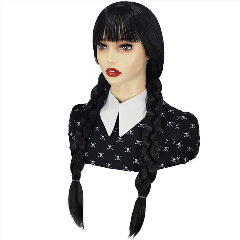Парик HAIRJOY для синтетических волос с челкой черный длинный парик женщин и девушек