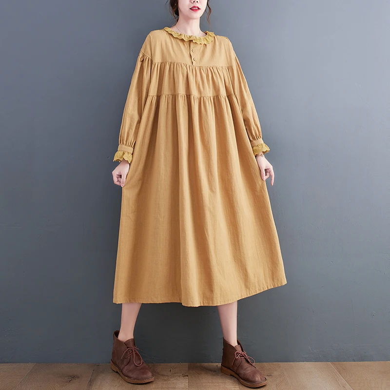 

Новое поступление 2022, шикарное осеннее кружевное женское платье в стиле пэчворк с длинным рукавом, офисное женское платье для работы, женское повседневное весеннее платье миди