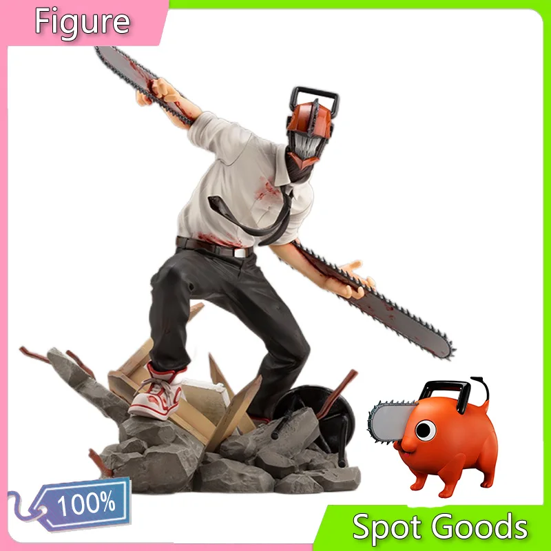 Hot Anime Figure Set Chainsaw Man Pochita Denji Cute Fighting Pose Doll PVC Ornament Children Collection Gift Toy Movable Model