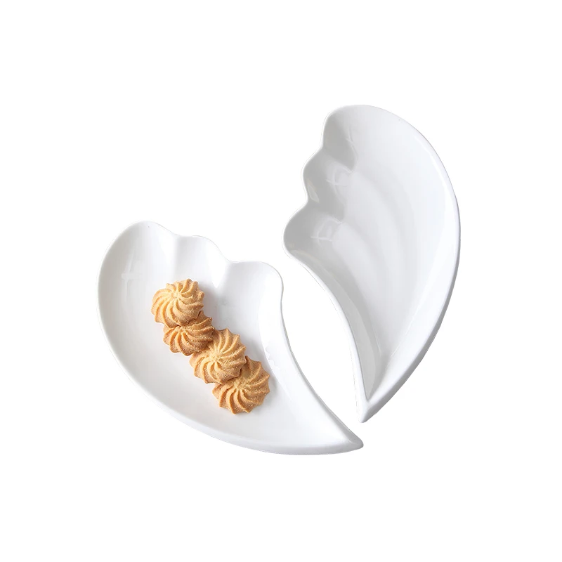 Набор из 2 предметов фарфоровая тарелка для торта с тиснением угловых крыльев