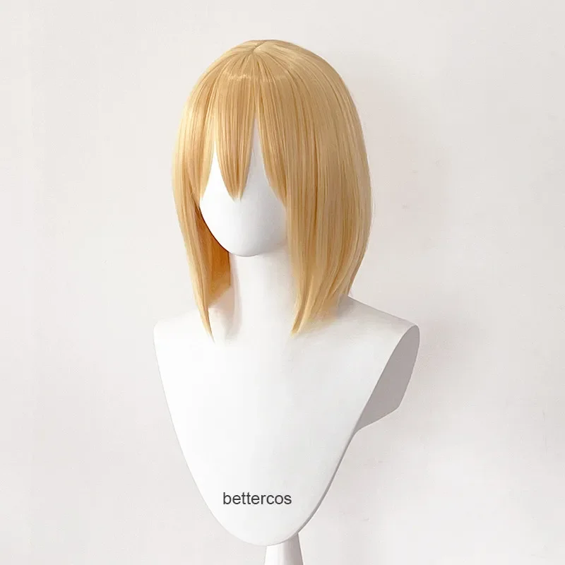 Короткий светлый парик Howl с ожерельем серьгами термостойкий для косплея из волос