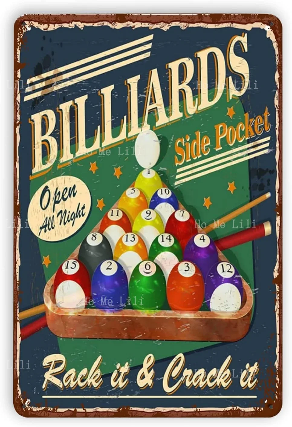 Aim Shoot Swear Повторите бильярдный винтажный вид Железное украшение Плакат Знак для