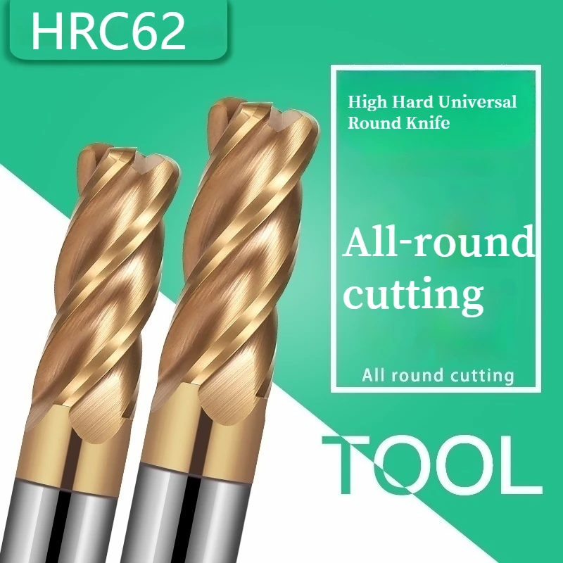 

Концевая фреза из карбида вольфрама, 4 фрезы, фреза с ЧПУ R0 5 R1 R2 R HRC62, угловой радиус для металла