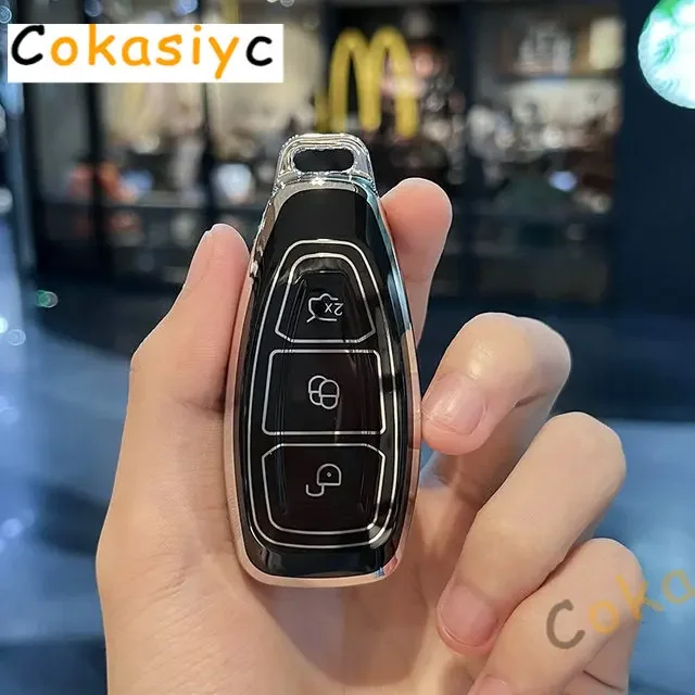 

Брелок для ключей, новый чехол из ТПУ для автомобильного смарт-ключа, аксессуары для Ford Focus 3 4 ST Mondeo MK3 MK4 Fiesta Fusion Kuga Ecosport