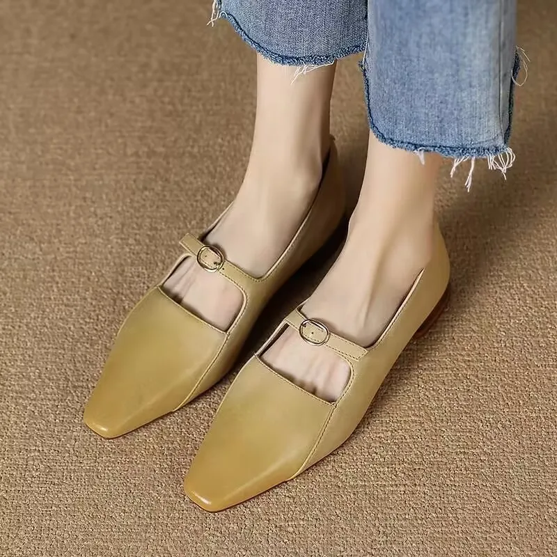 Женские дизайнерские туфли-оксфорды с ремешком Туфли Мэри Джейн острым носком