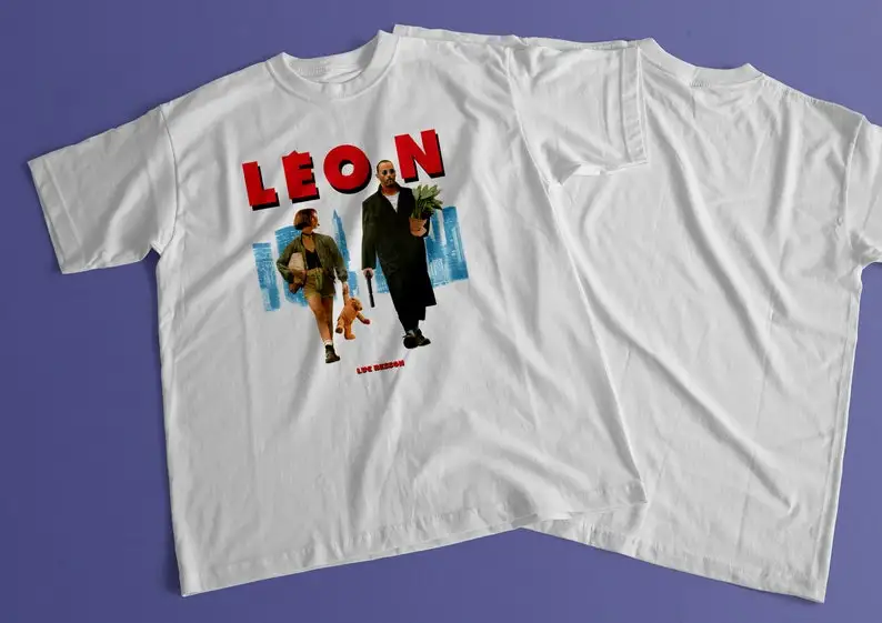 Léon: The Professional Luc Besson Jean Reno Natalie Portman 1994 г. — футболка с ретро-принтом HQ тяжелый