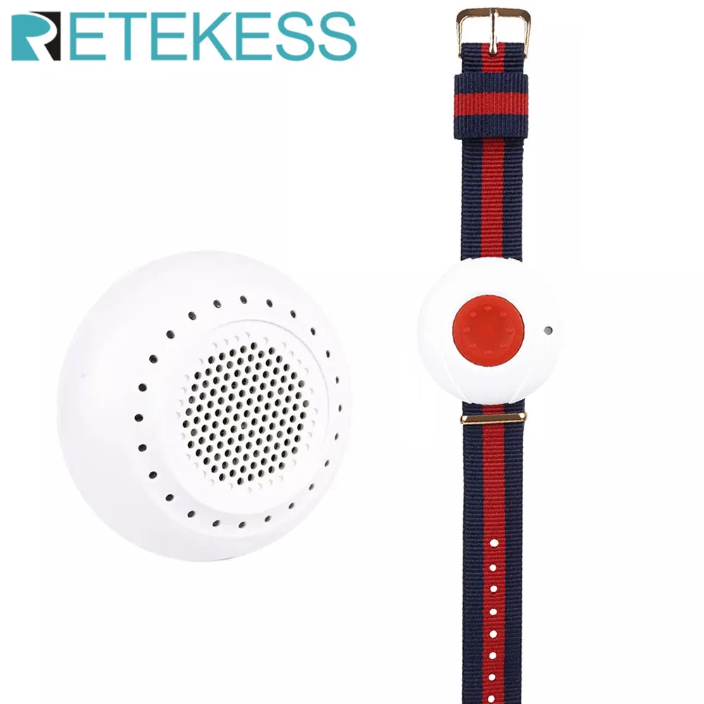 

Retekess TD020 Caregiver Pager Wireless SOS Watches Call Button Nurse Medical Call Alert Patient Help System For Home Elderly