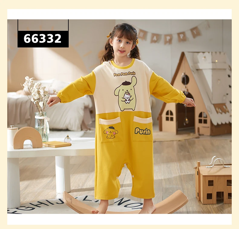 

Kigurumi Children Hello Kitty Pajamas Sanrio Anime Cartoon Onesie Kids Jumpsuits Girls Pyjamas Animal Children Outfit Home Wear